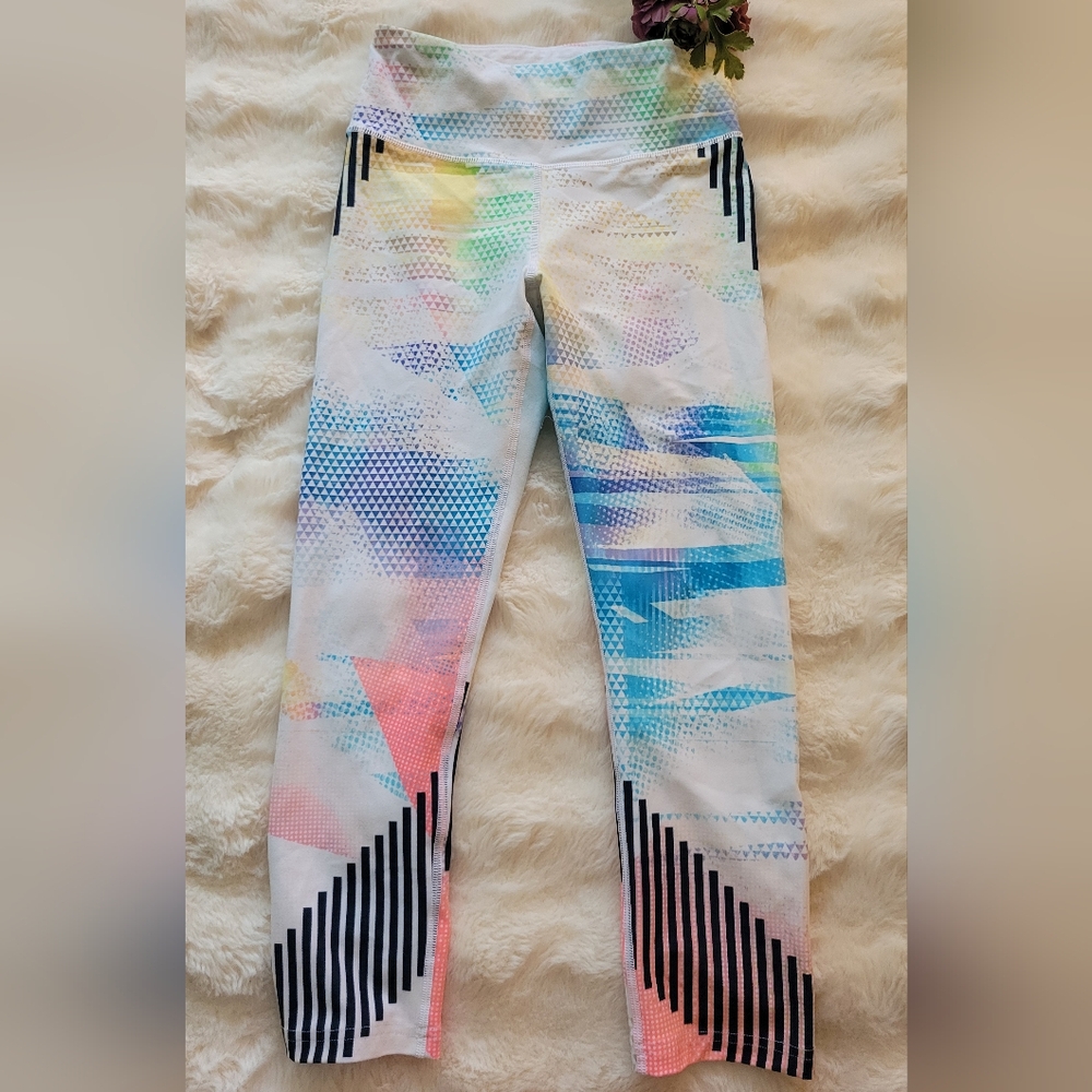 Fila White and Blue Leggings Athletic Bottoms